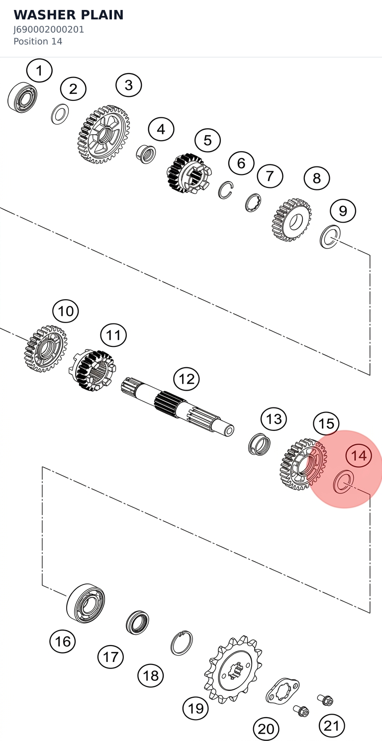 Diagram preview: WASHER PLAIN (J690002000201)