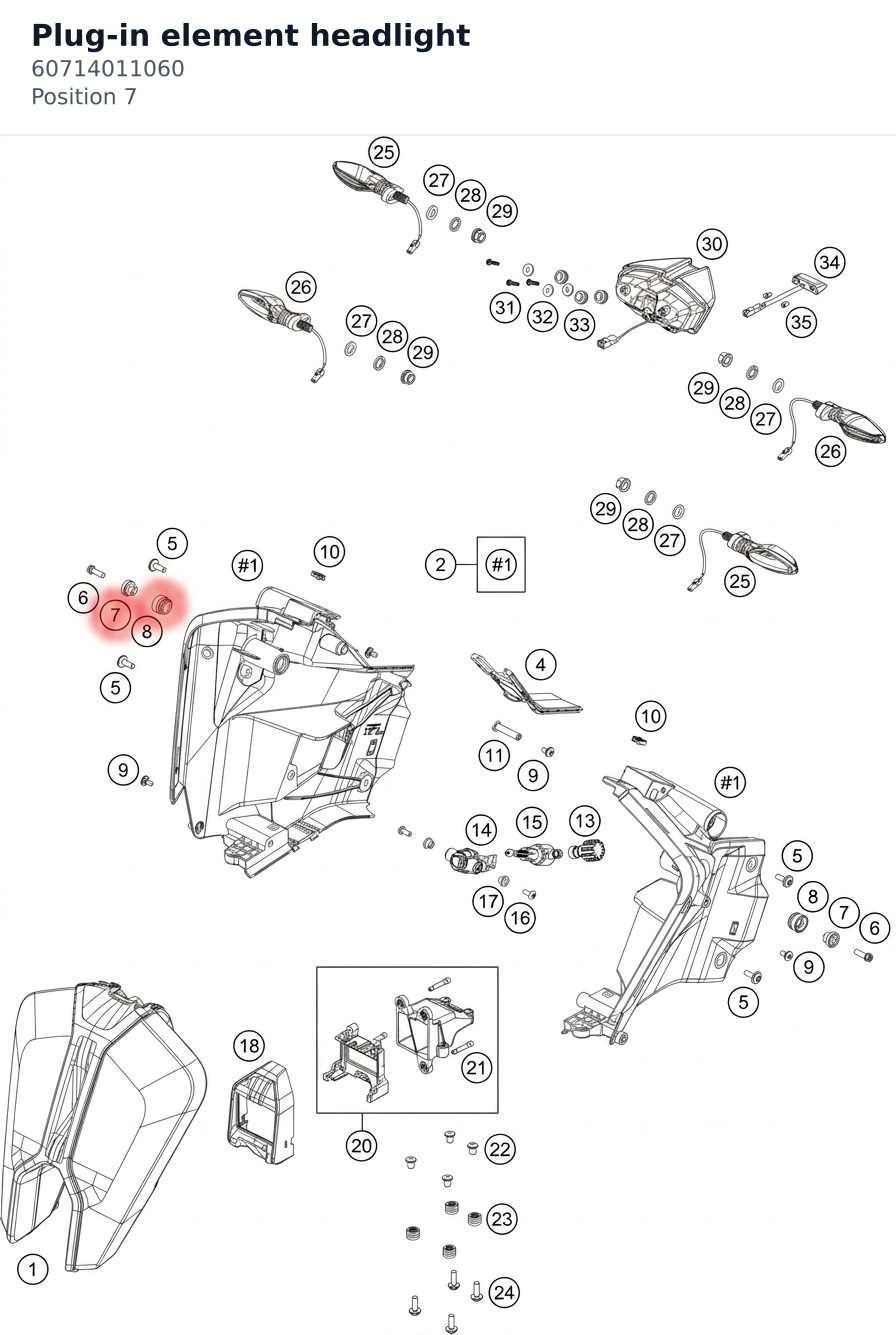 Diagram preview: Plug-in element headlight (60714011060)