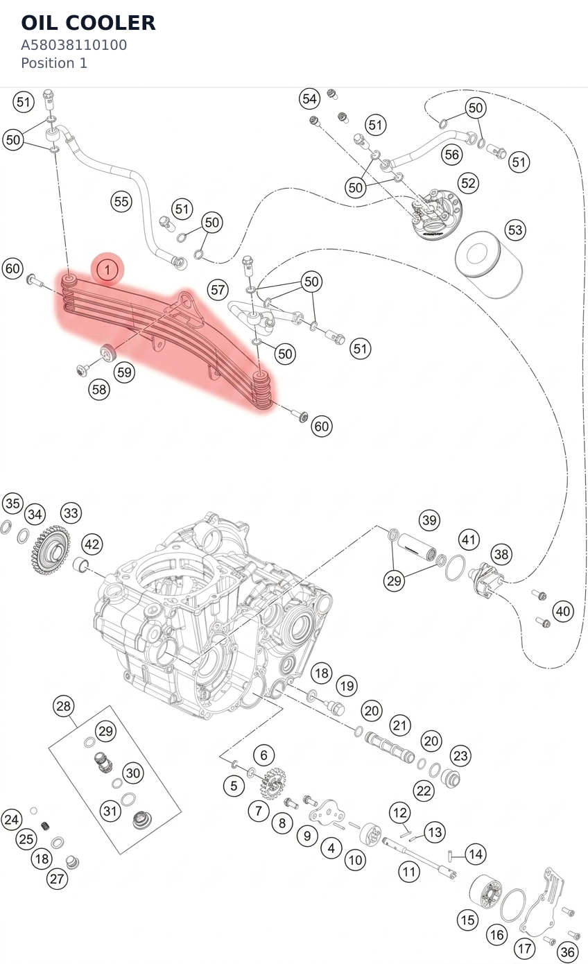 Diagram preview: OIL COOLER (A58038110100)
