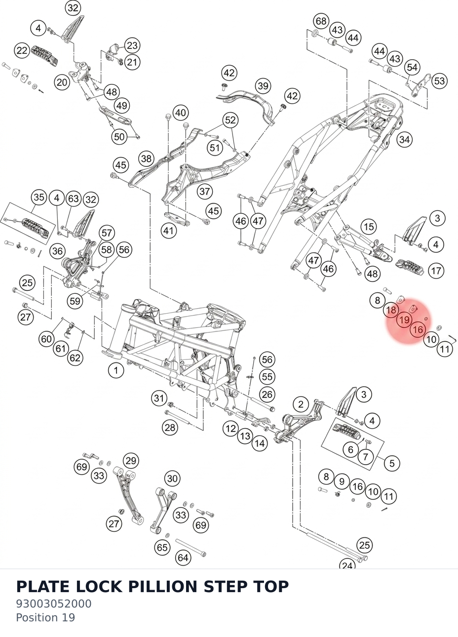 Diagram preview: PLATE LOCK PILLION STEP TOP (93003052000)