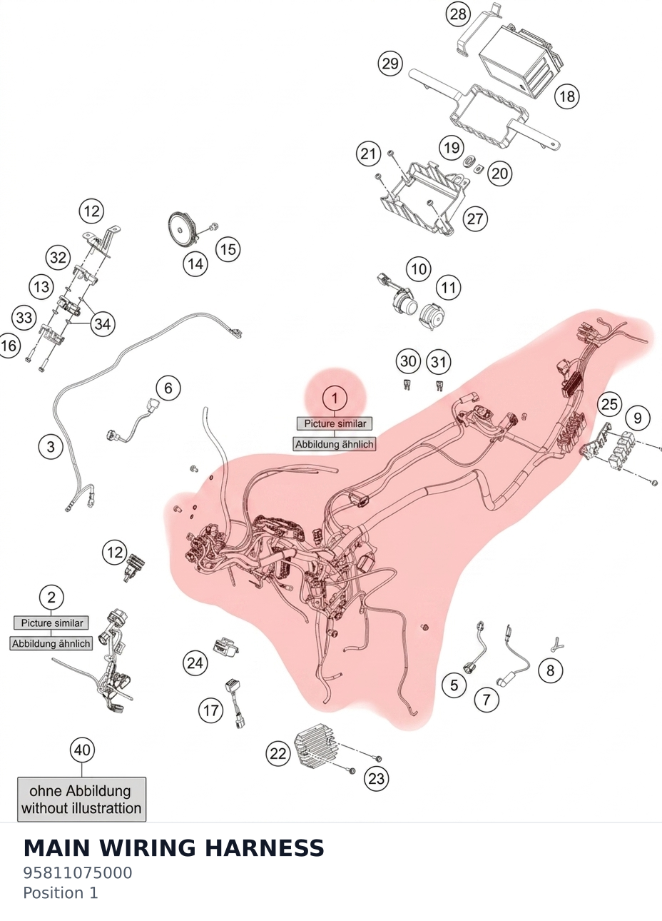 Diagram preview: MAIN WIRING HARNESS (95811075000)