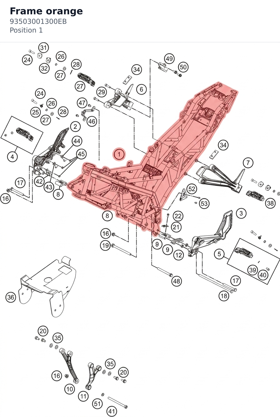 Diagram preview: Frame orange (93503001300EB)
