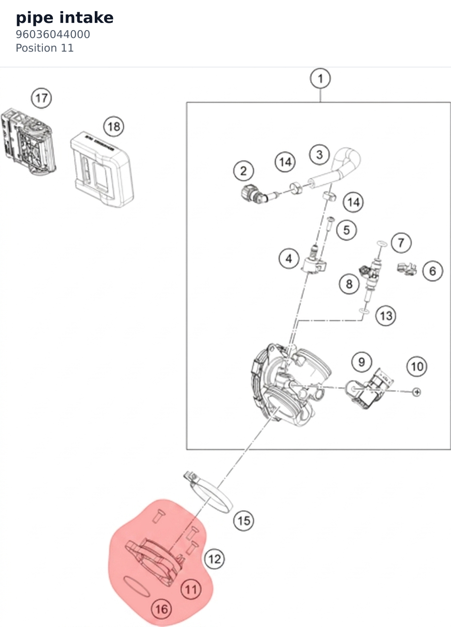 Diagram preview: pipe intake (96036044000)