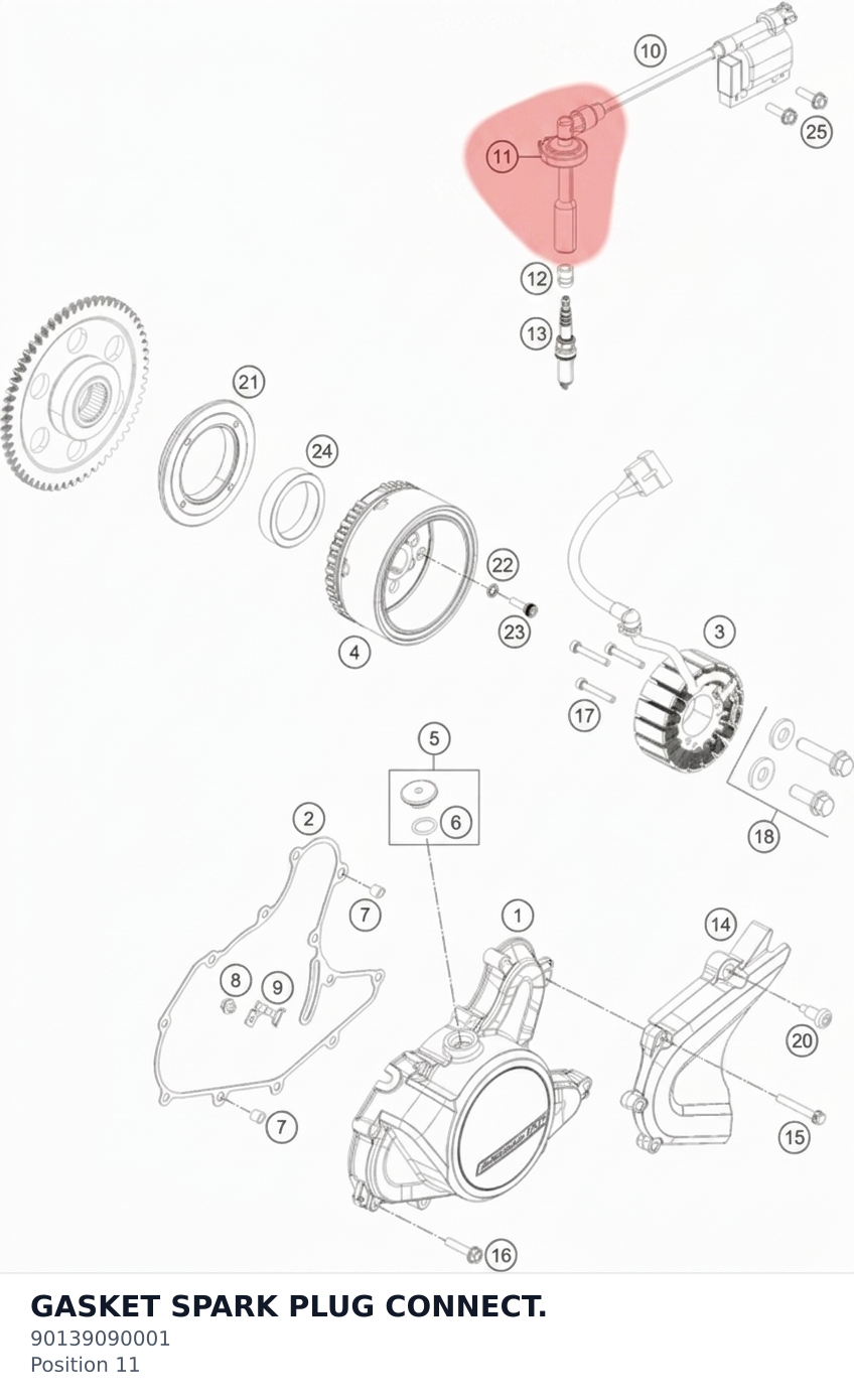 Diagram preview: GASKET SPARK PLUG CONNECT. (90139090001)