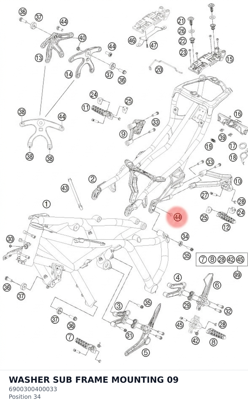 Diagram preview: WASHER SUB FRAME MOUNTING 09 (6900300400033)