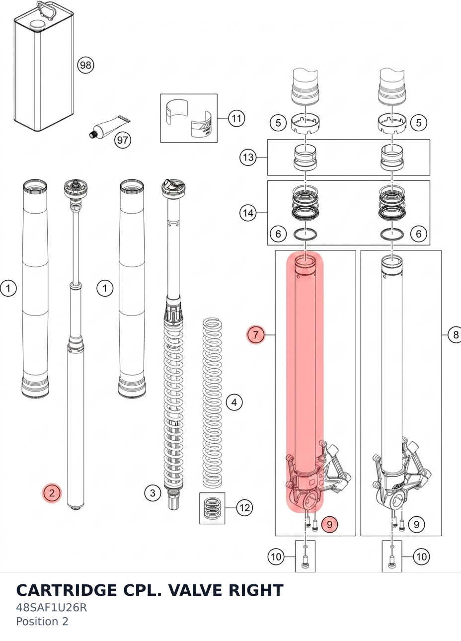 Diagram preview: CARTRIDGE CPL. VALVE RIGHT (48SAF1U26R)