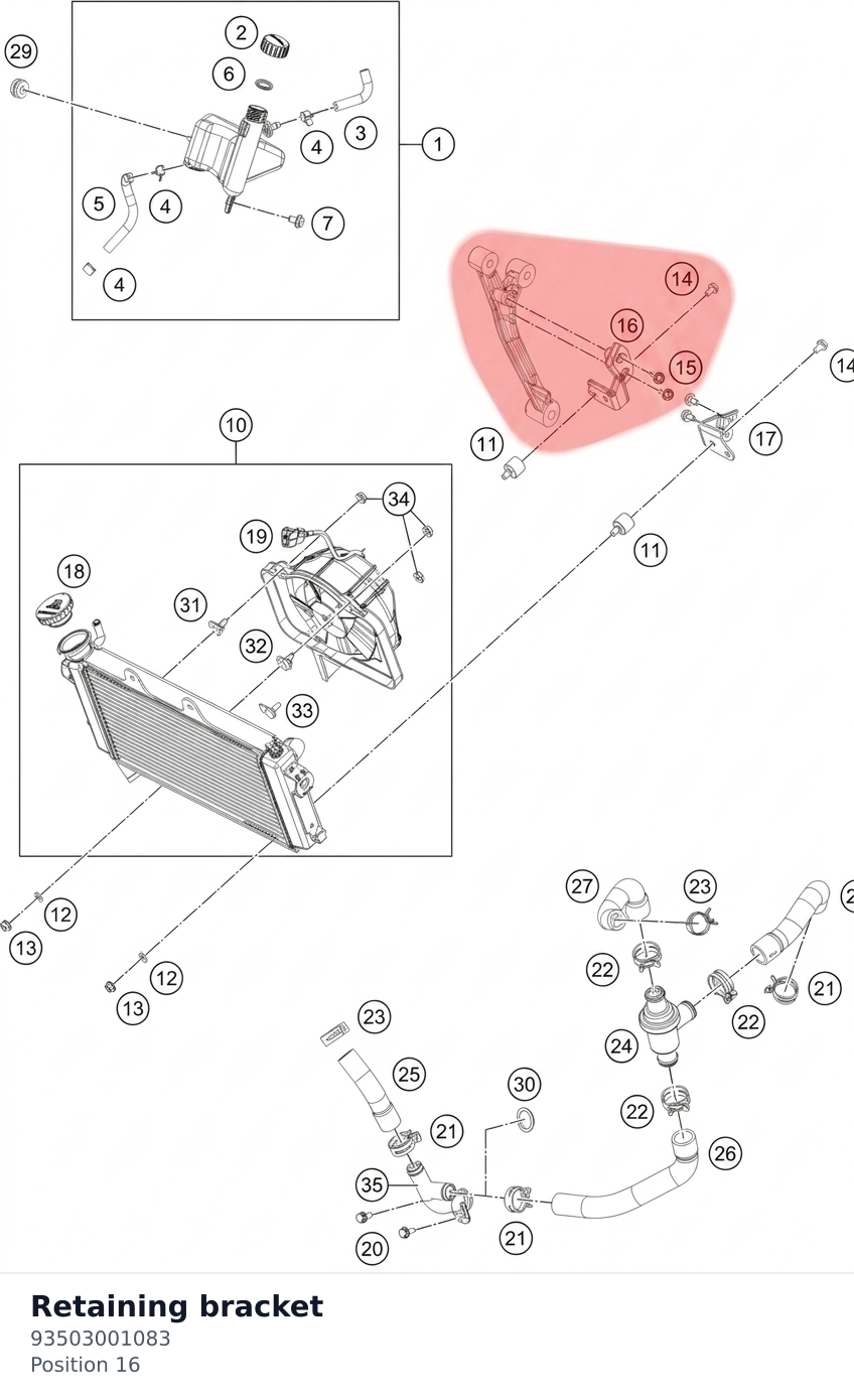 Diagram preview: Retaining bracket (93503001083)