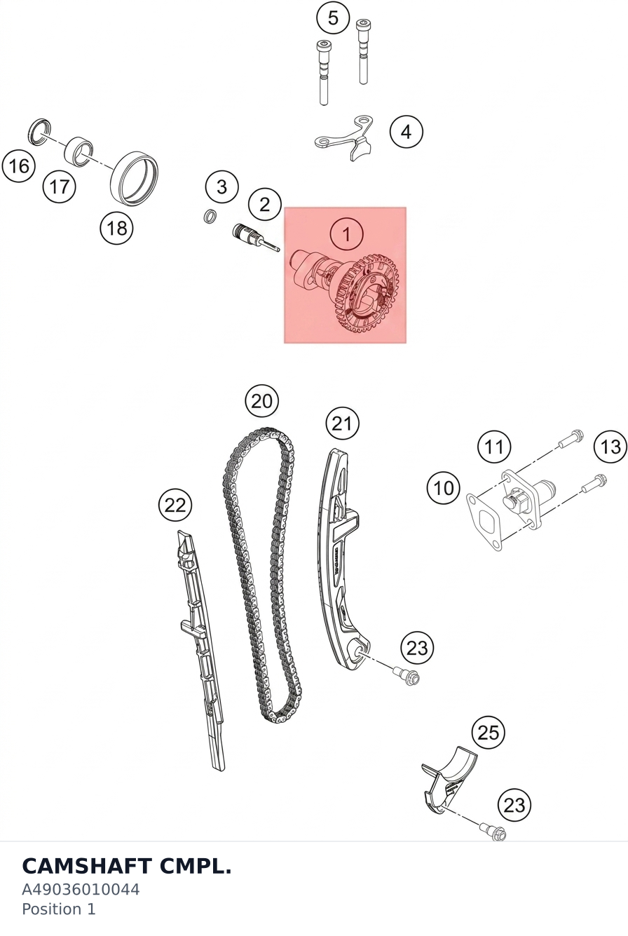 Diagram preview: CAMSHAFT CMPL. (A49036010044)