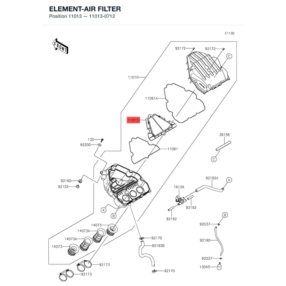 Kawasaki OEM – ELEMENT-AIR FILTER product image