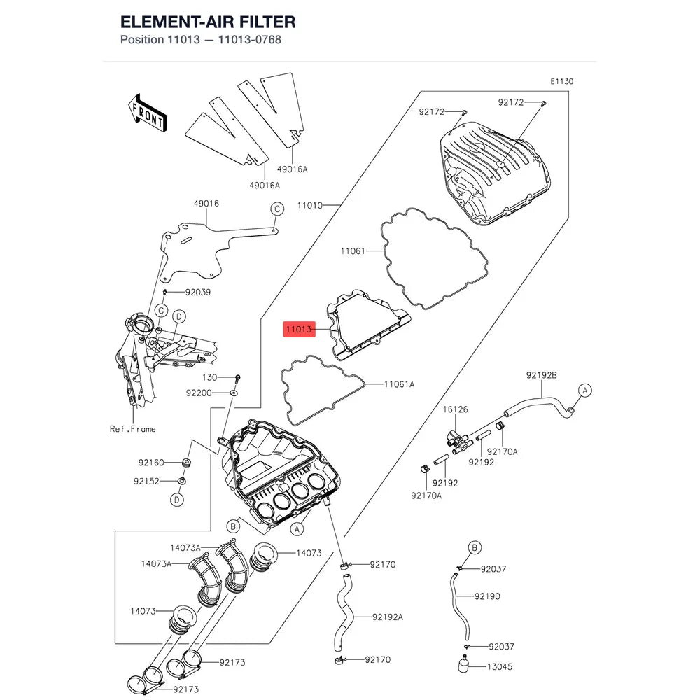 Kawasaki OEM – ELEMENT-AIR FILTER product image