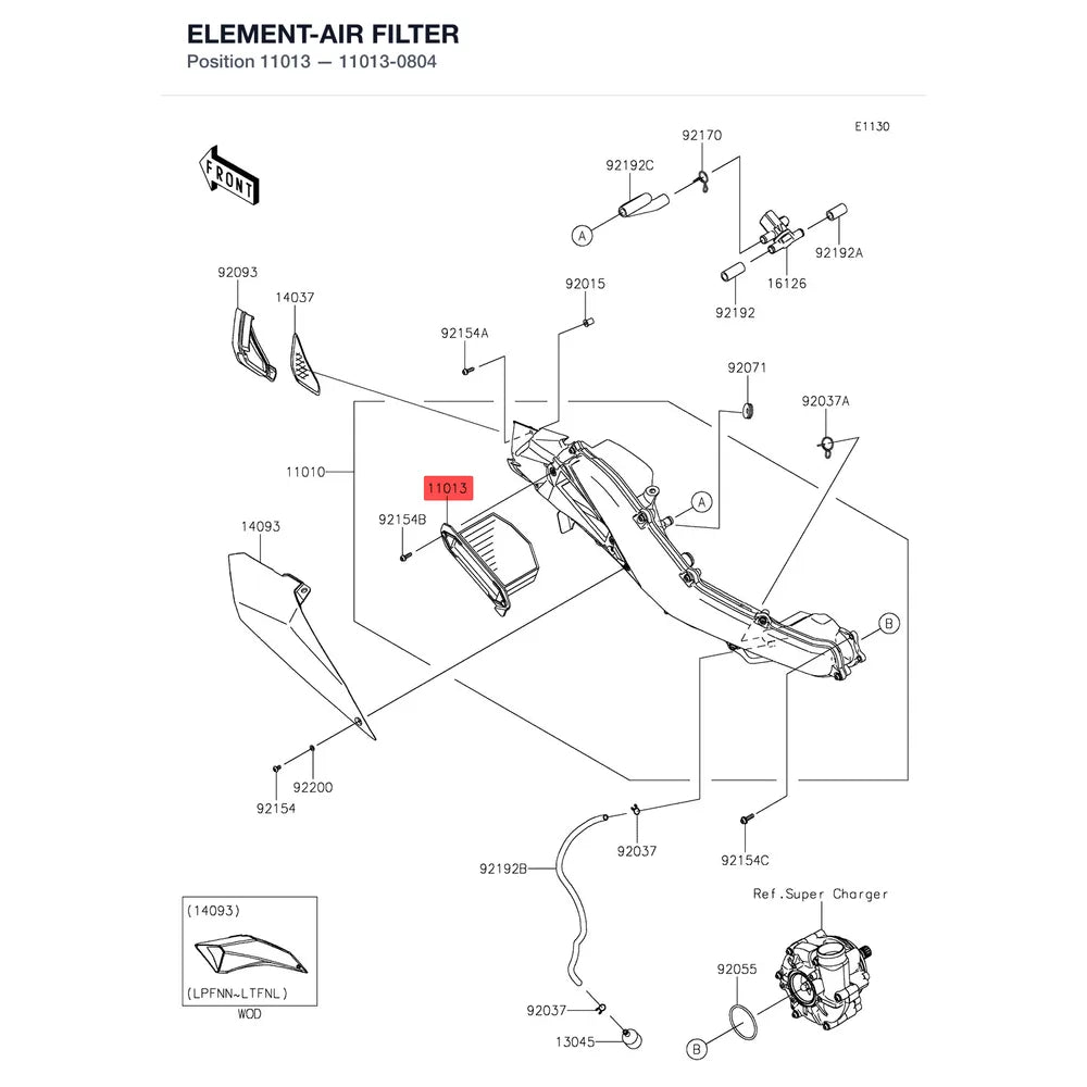 Kawasaki OEM – ELEMENT-AIR FILTER product image