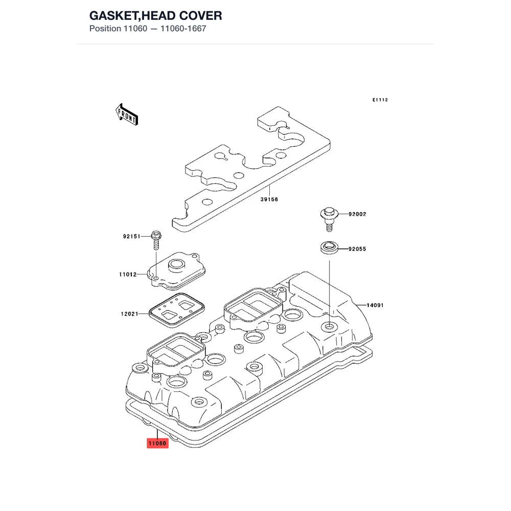 Kawasaki OEM – GASKET,HEAD COVER product image