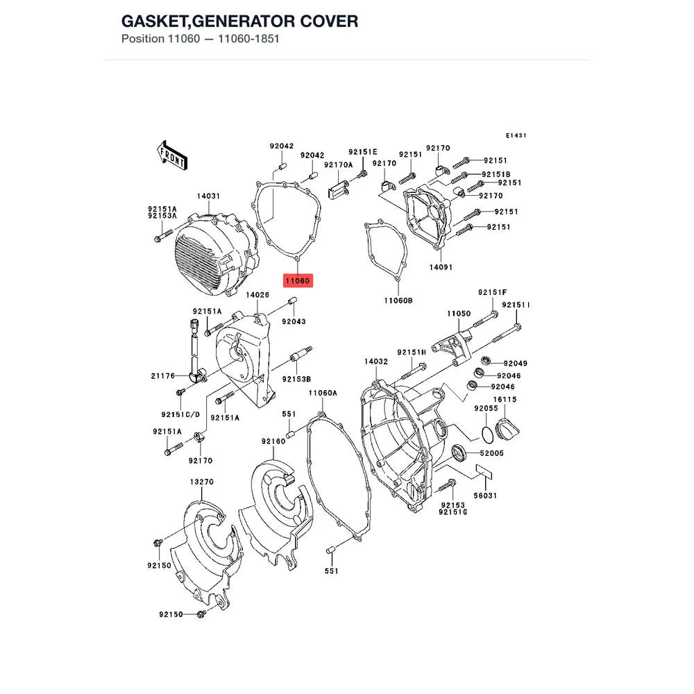 Kawasaki OEM – GASKET,GENERATOR COVE product image