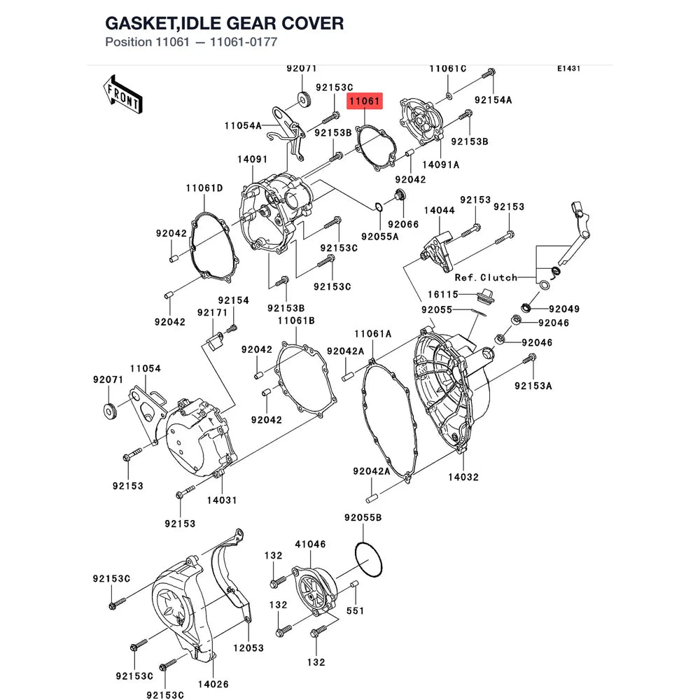 Kawasaki OEM – GASKET,IDLE GEAR COVE product image