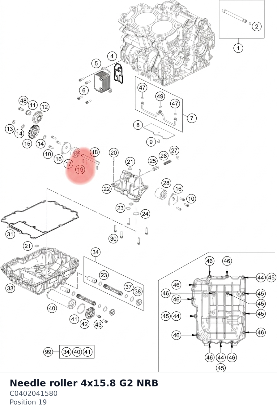 Diagram preview: Needle roller 4x15.8 G2 NRB (C0402041580)