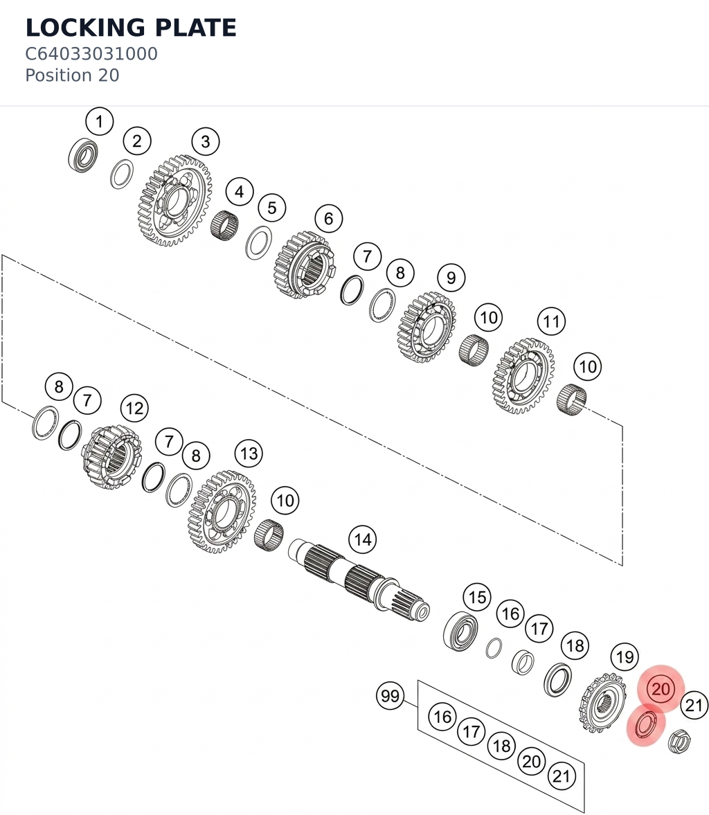 Diagram preview: LOCKING PLATE (C64033031000)