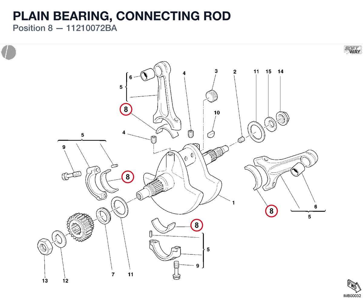 PLAIN BEARING, CONNECTING ROD 11210072BA diagram position