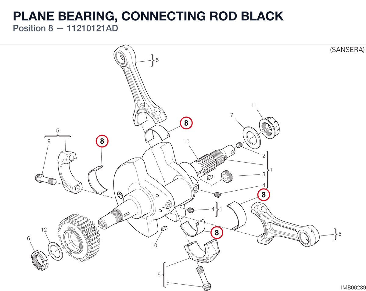 PLANE BEARING, CONNECTING ROD BLACK 11210121AD diagram position