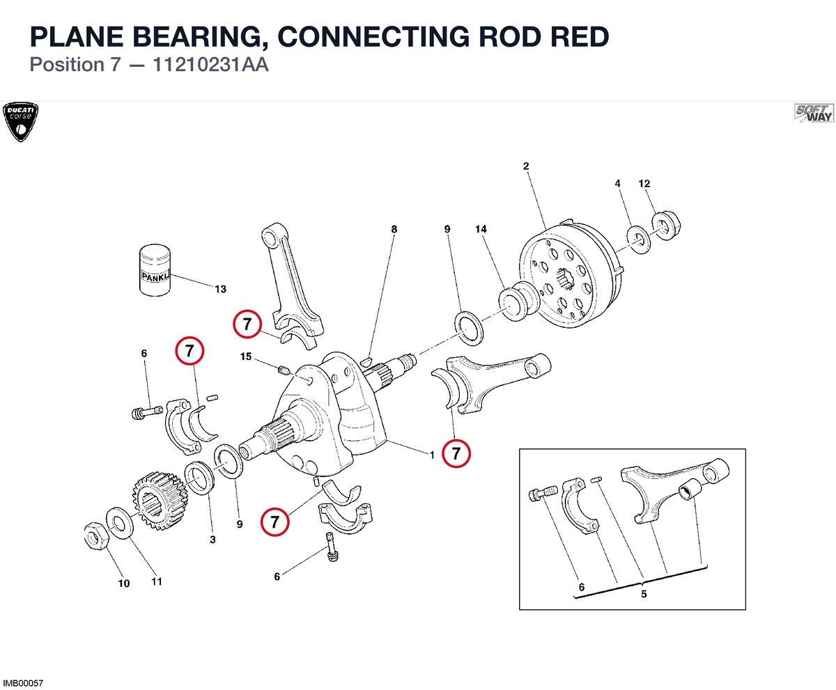 PLANE BEARING, CONNECTING ROD RED 11210231AA diagram position