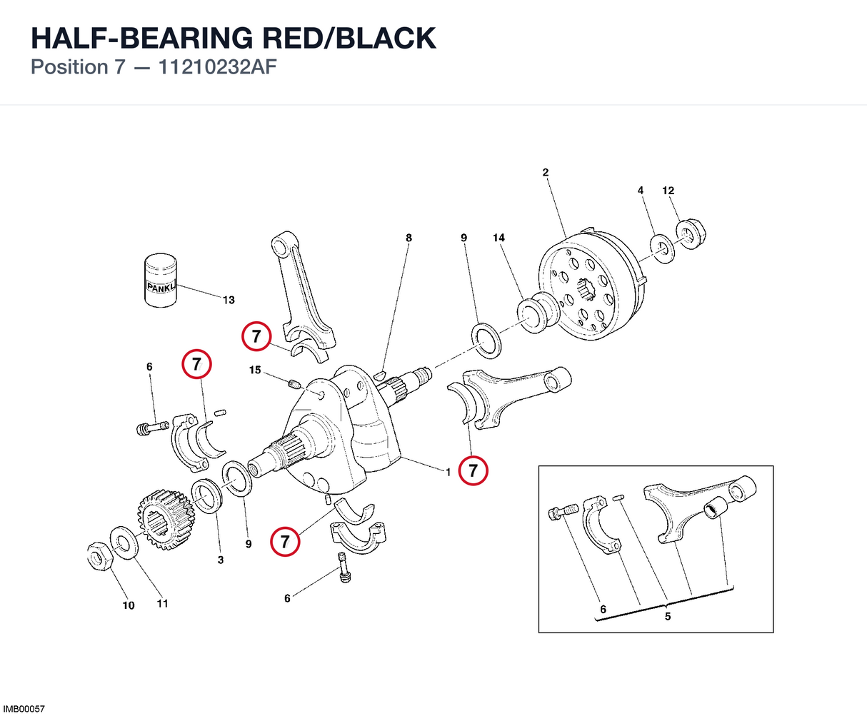 HALF-BEARING RED/BLACK