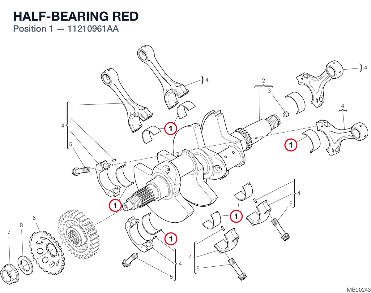 HALF-BEARING RED 11210961AA diagram position