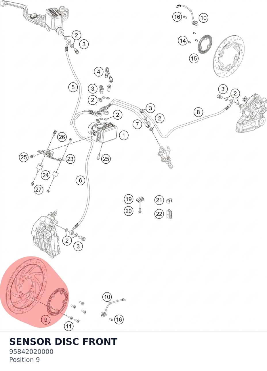 Diagram preview: SENSOR DISC FRONT (95842020000)