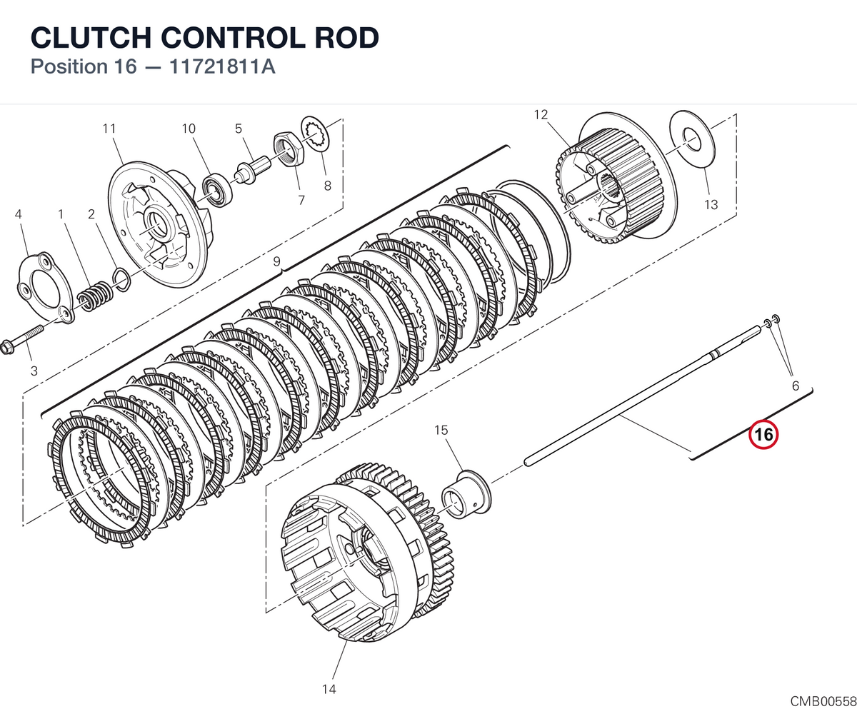CLUTCH CONTROL ROD 11721811A diagram position