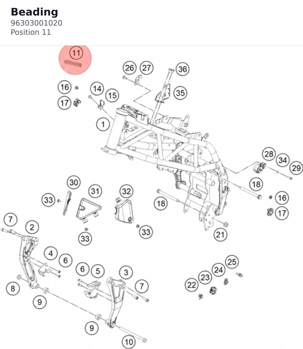 Diagram preview: Beading (96303001020)