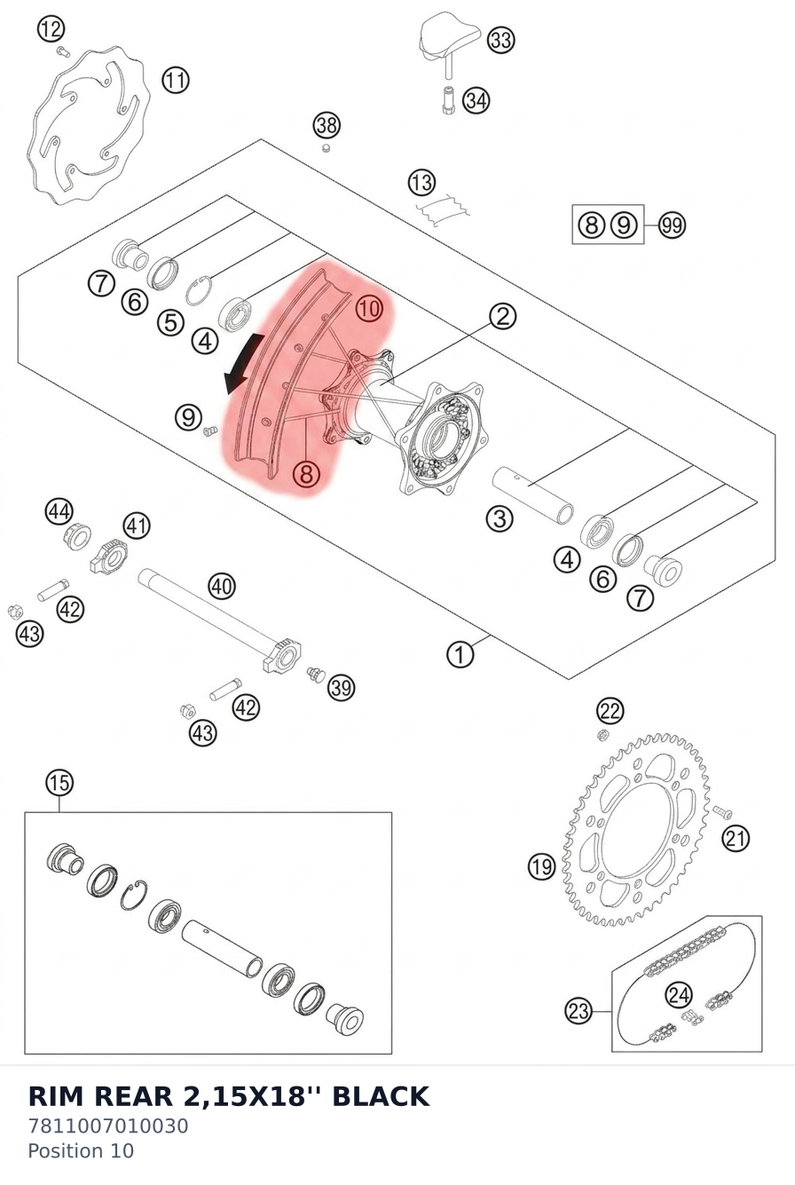 Diagram preview: RIM REAR 2,15X18'' BLACK (7811007010030)