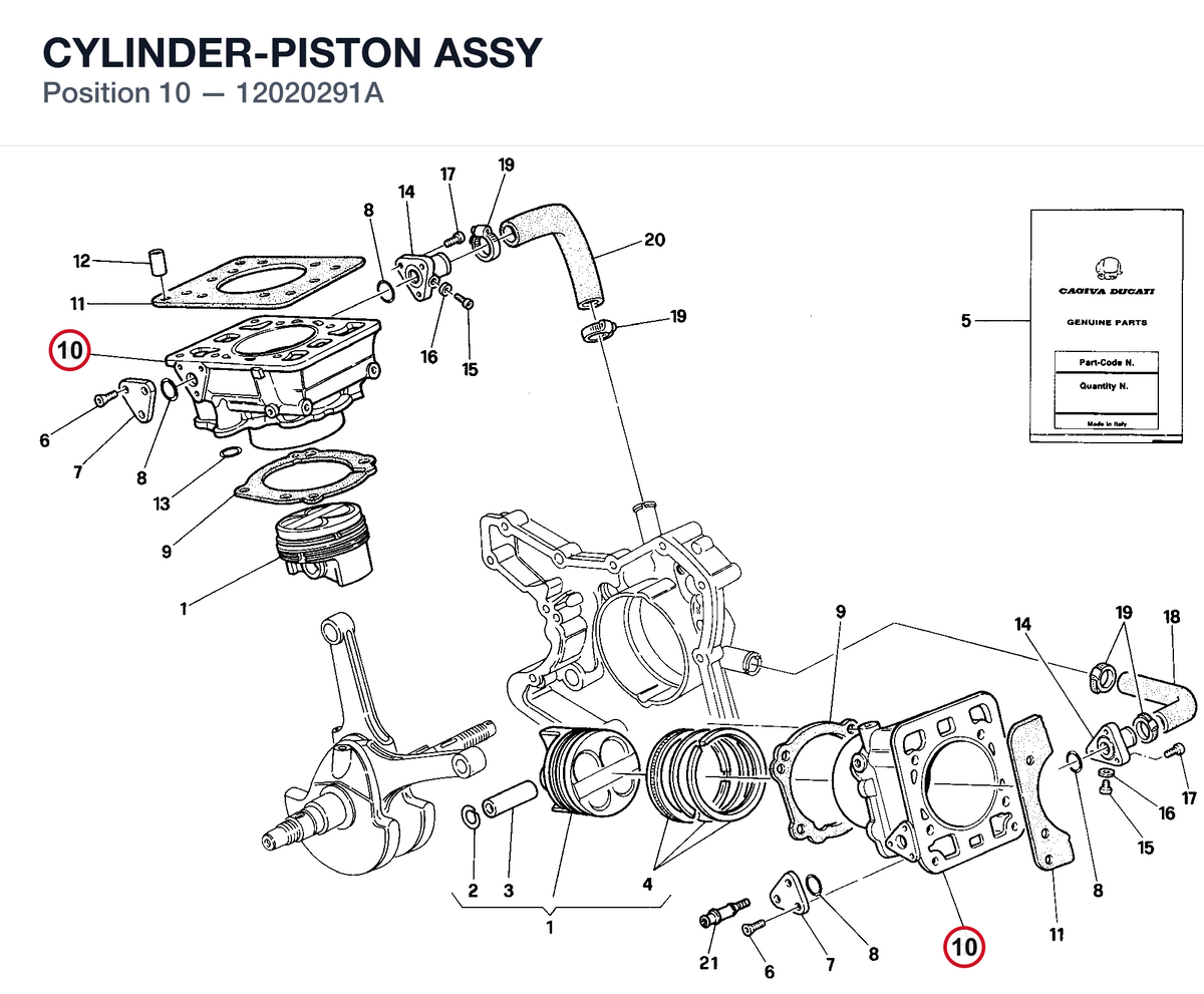 CYLINDER-PISTON ASSY 12020291A diagram position