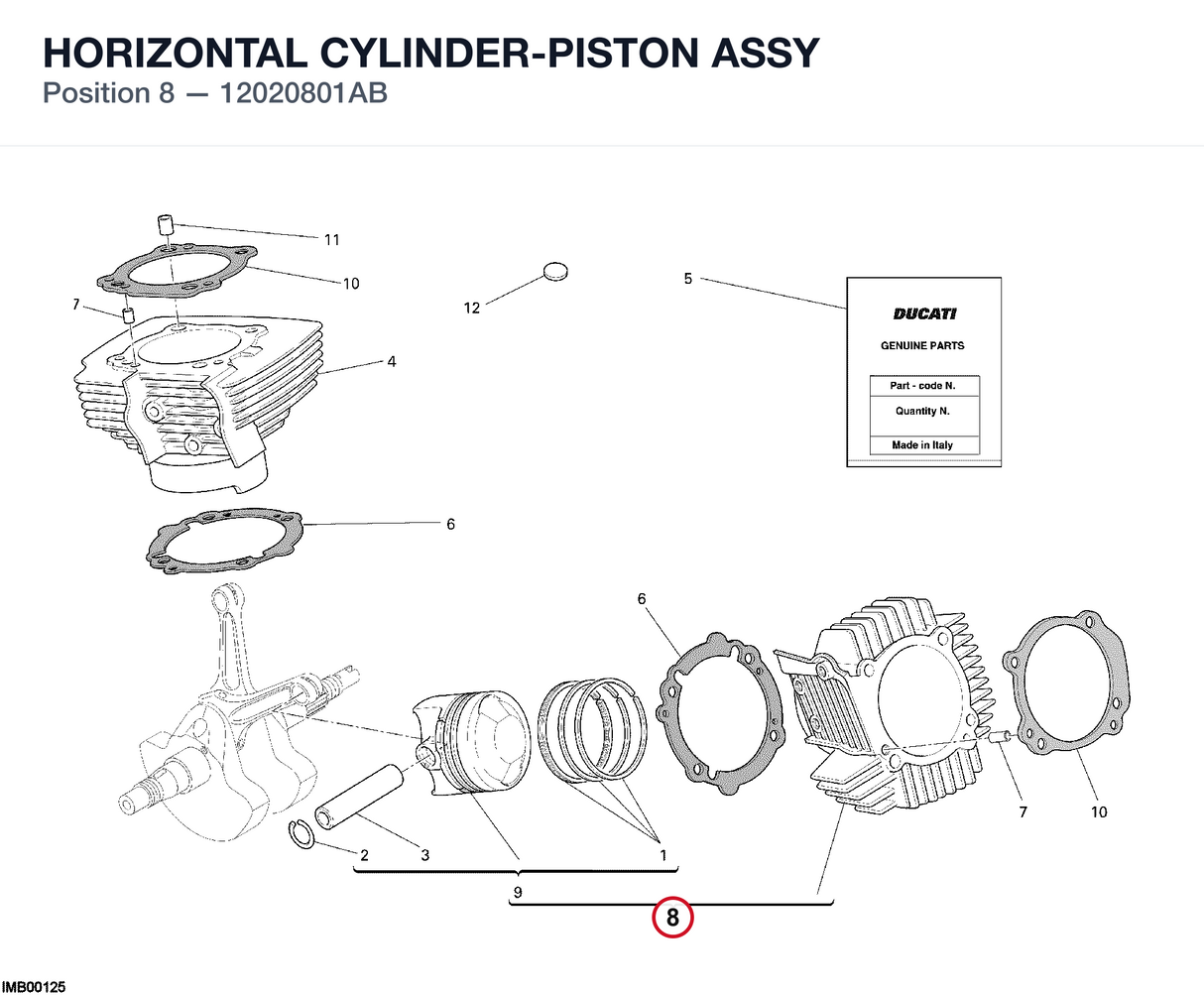 HORIZONTAL CYLINDER-PISTON ASSY