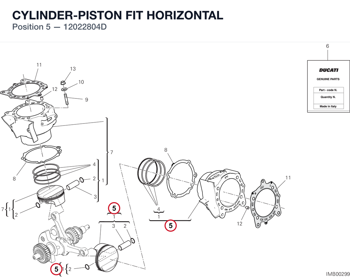CYLINDER-PISTON FIT HORIZONTAL 12022804D diagram position
