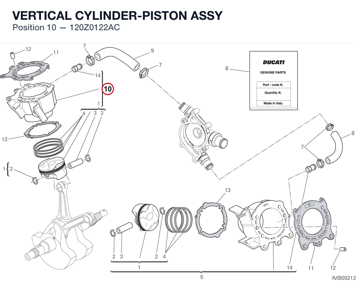 VERTICAL CYLINDER-PISTON ASSY 120Z0122AC diagram position