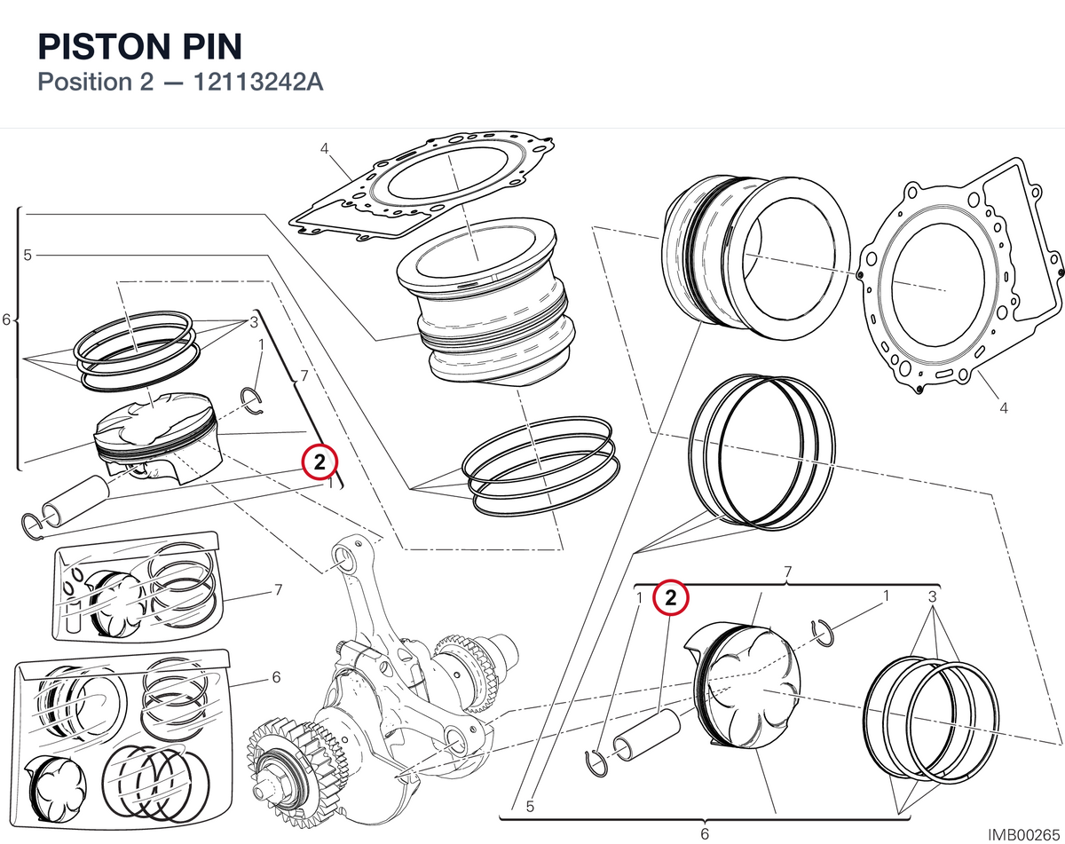 PISTON PIN 12113242A diagram position
