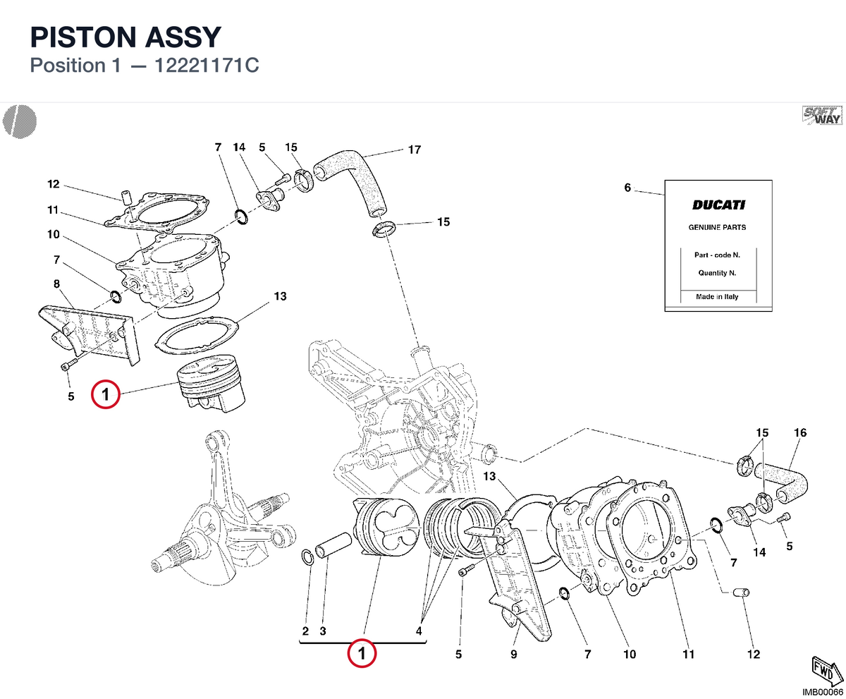 PISTON ASSY 12221171C diagram position