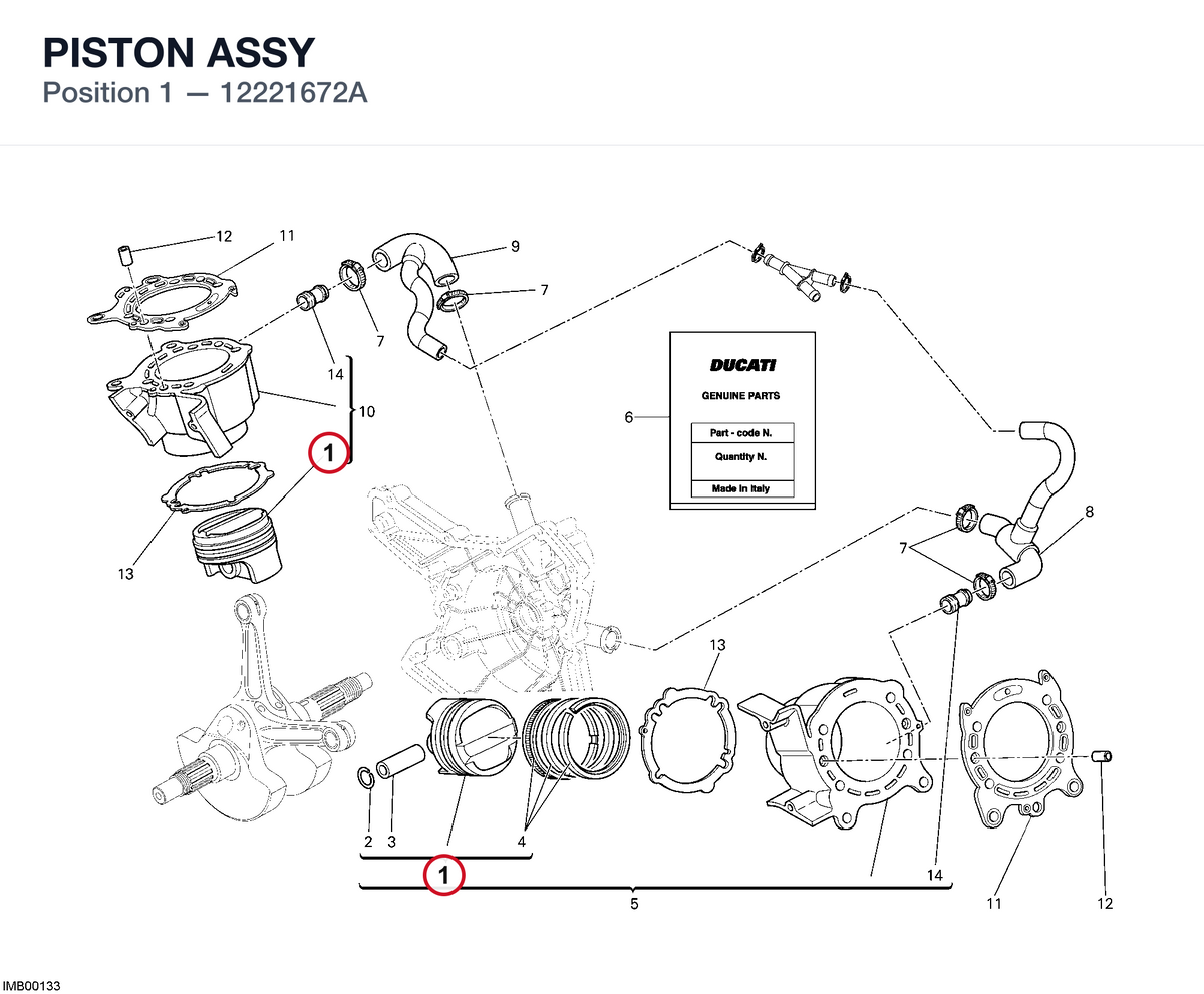 PISTON ASSY 12221672A diagram position