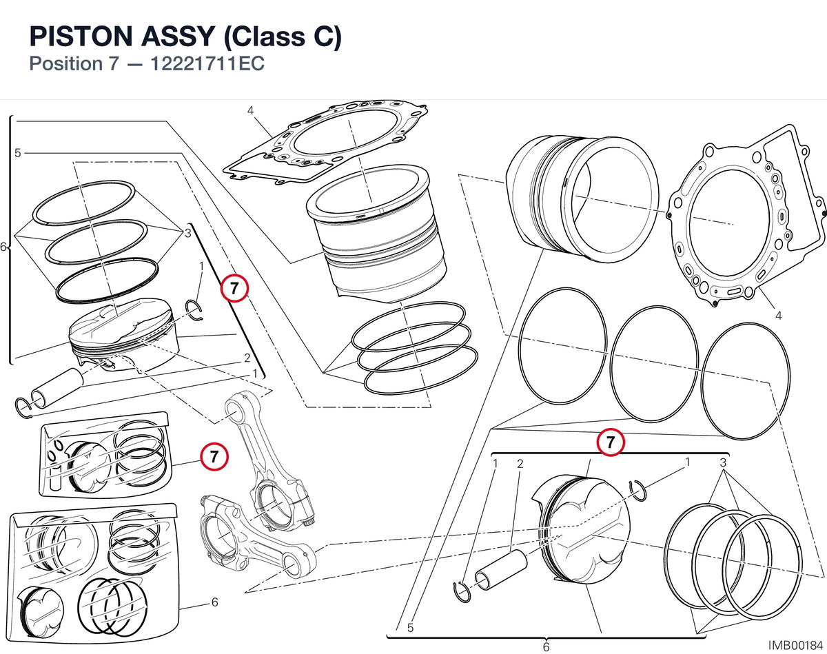 PISTON ASSY (Class C) 12221711EC diagram position