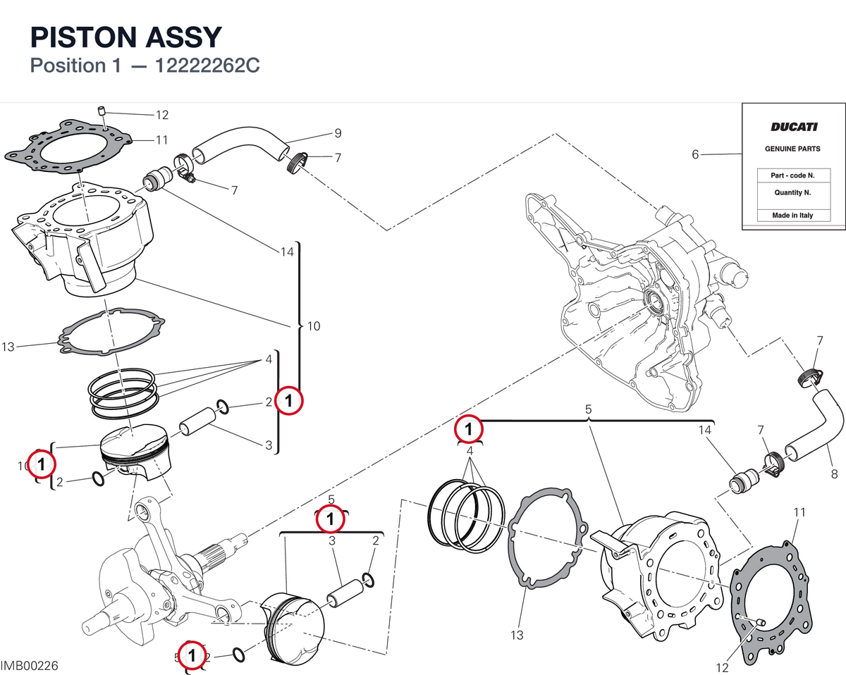 PISTON ASSY 12222262C diagram position