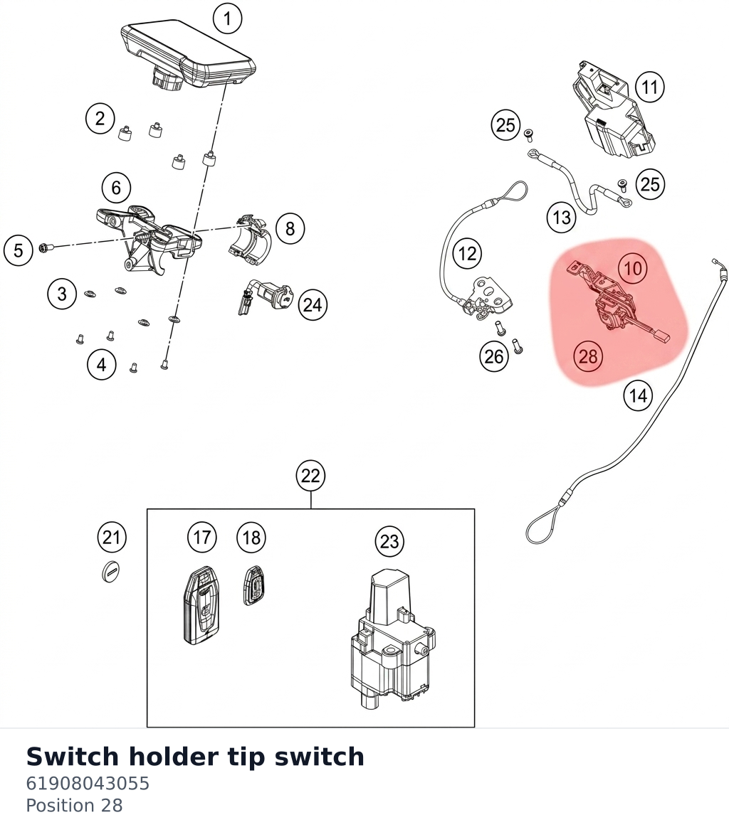 Diagram preview: Switch holder tip switch (61908043055)