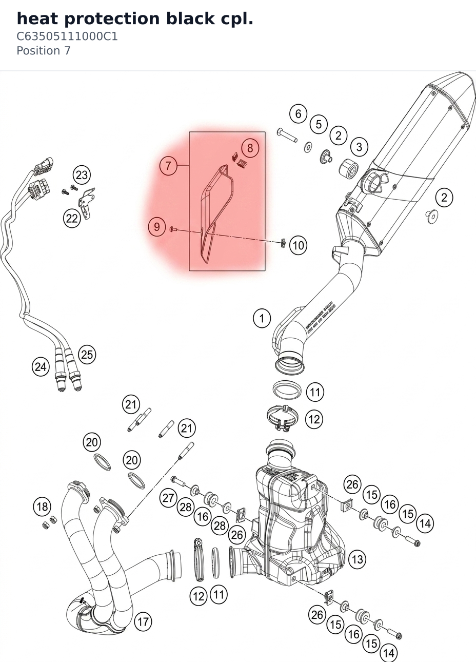 Diagram preview: heat protection black cpl. (C63505111000C1)
