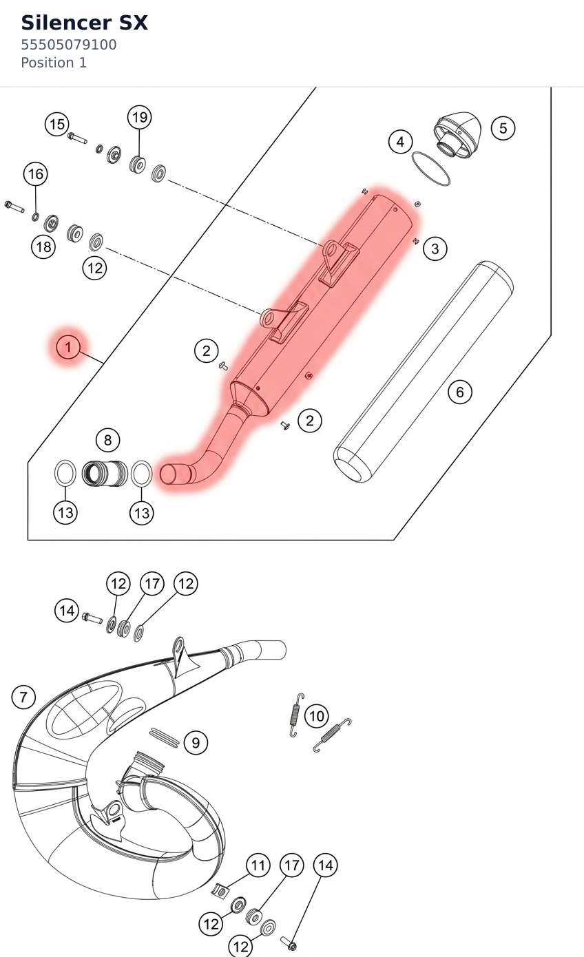 Diagram preview: Silencer SX (55505079100)
