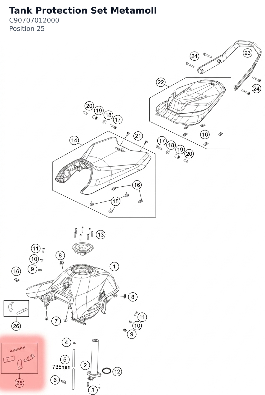 Diagram preview: Tank Protection Set Metamoll (C90707012000)