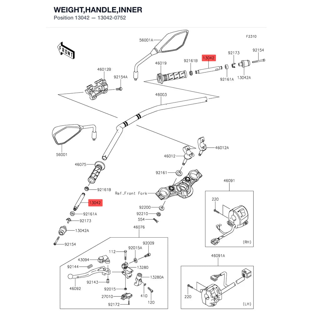Kawasaki OEM – WEIGHT,HANDLE,INNER product image