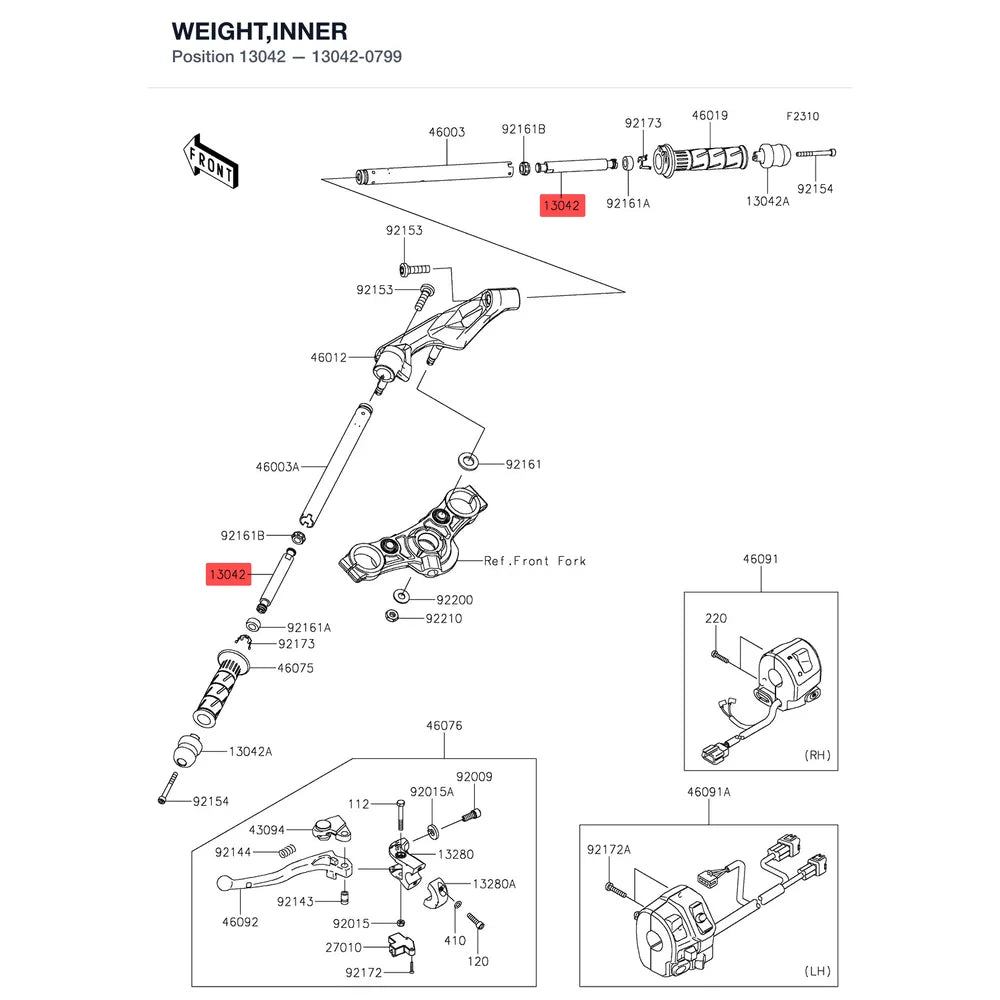 Kawasaki OEM – WEIGHT,INNER product image
