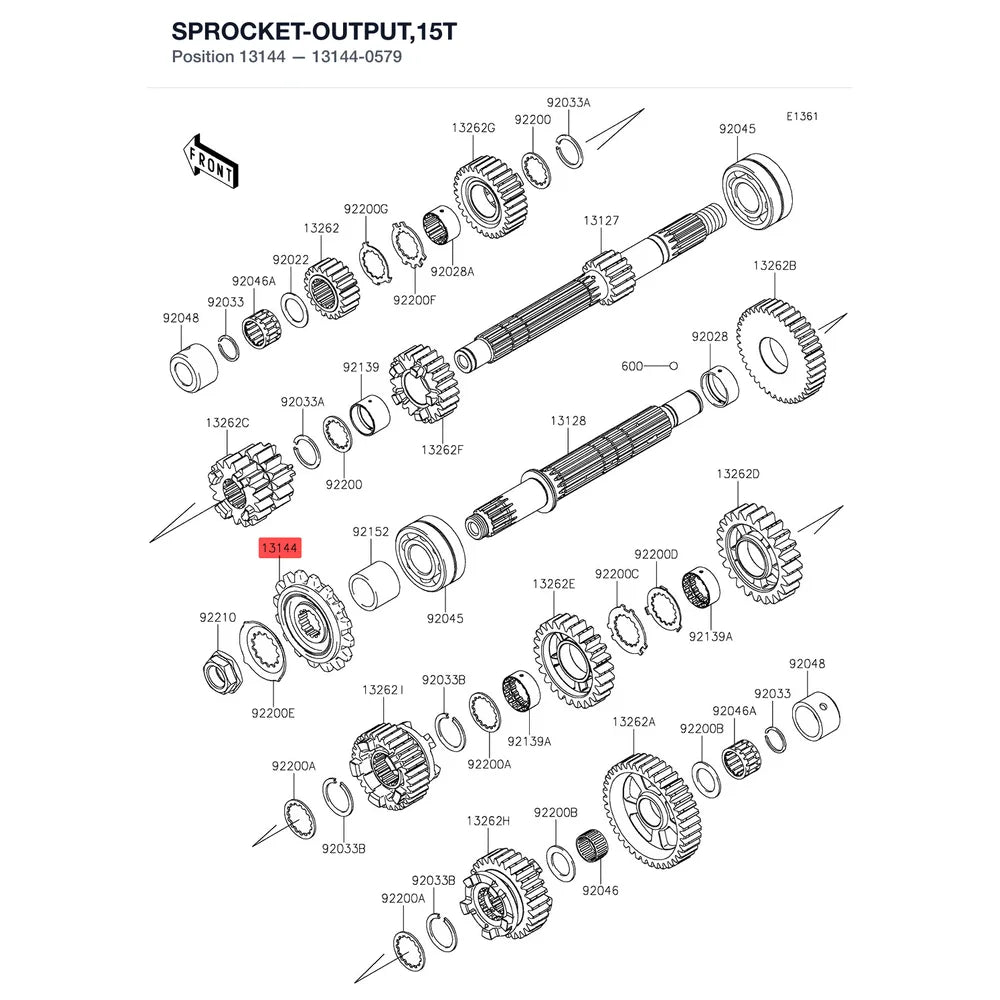Kawasaki OEM – SPROCKET-OUTPUT,15T product image