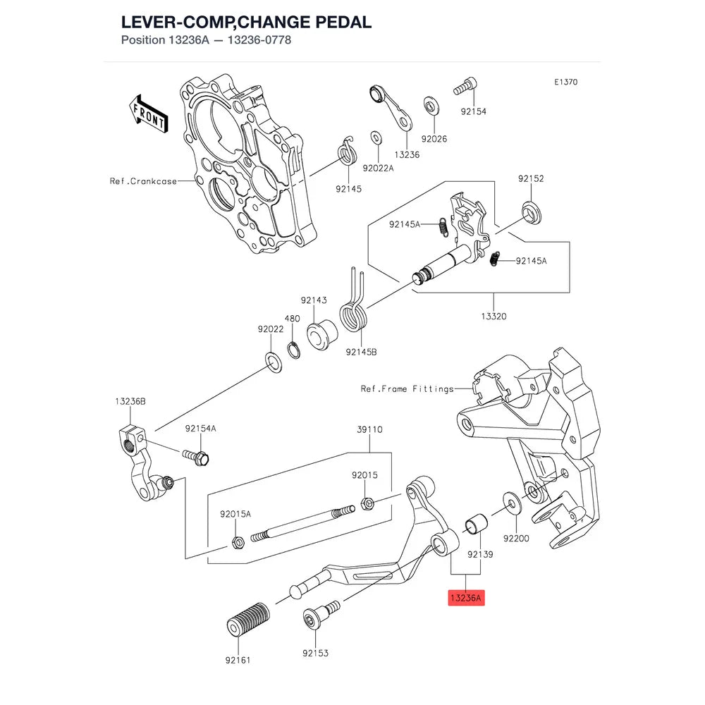 Kawasaki OEM – LEVER-COMP,CHANGE PED product image