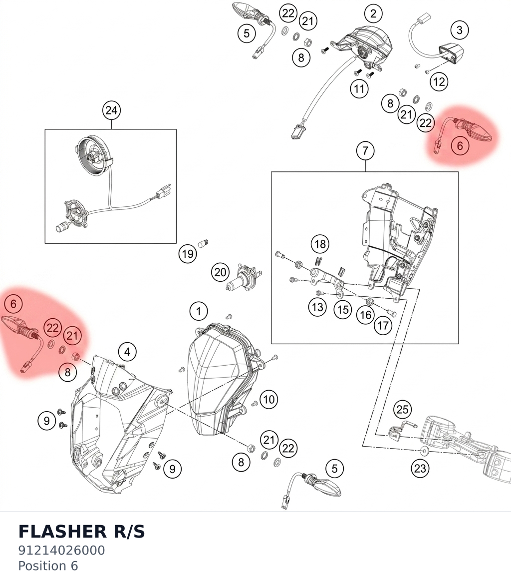 Diagram preview: FLASHER R/S (91214026000)