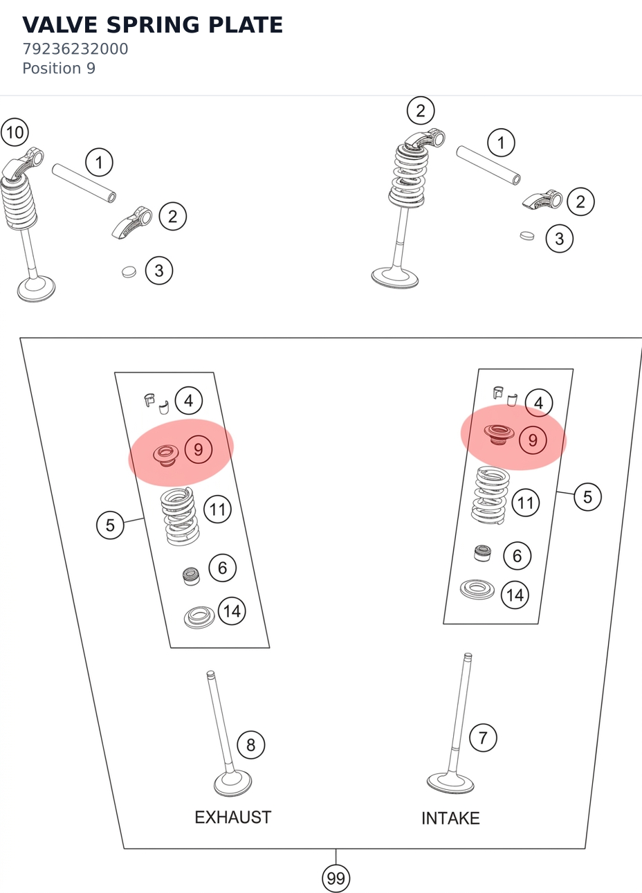 Diagram preview: VALVE SPRING PLATE (79236232000)