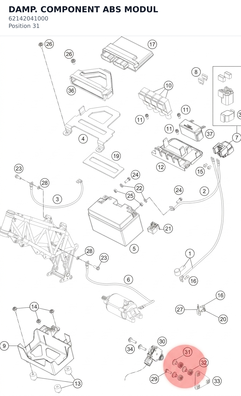 Diagram preview: DAMP. COMPONENT ABS MODUL (62142041000)