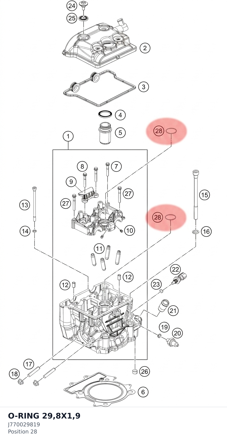Diagram preview: O-RING 29,8X1,9 (J770029819)